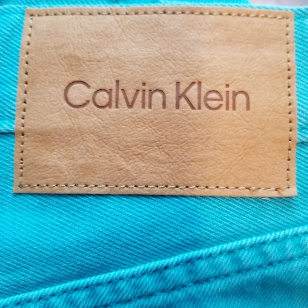 Calvin Klein Womens Sz 26 Teal Straight Leg Jeans Retro Festival‎ Coastal NWT